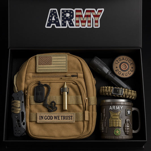 Army Tactical Gift Set for Men – Military Backpack, Survival Knife, Army Gear Accessories